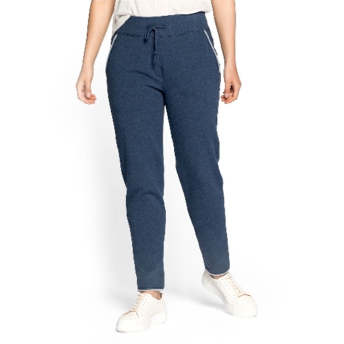 Sweatbroek van bio-katoen, jeansblauw-gemêleerd, 40/42
