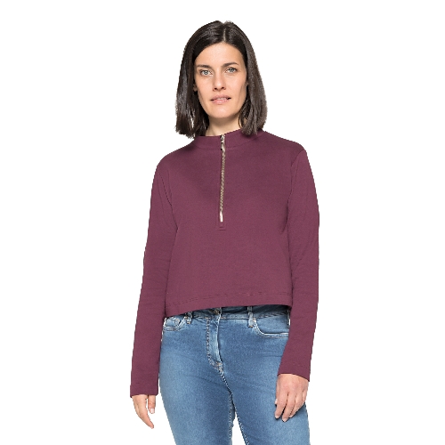 Sweater van bio-katoen met rits
