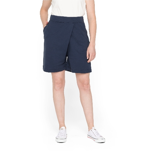 Bermuda met een wikkel-look van bio-katoen, nachtblauw, 36